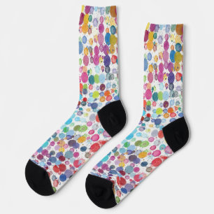 Paint Splatter Colourful Dots Socks