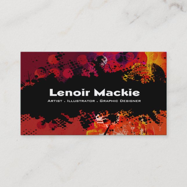 Paint Splatter custom designer business card (Front)