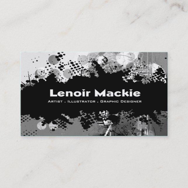 Paint Splatter custom designer business card (Front)