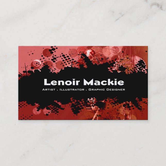 Paint Splatter custom designer business card (Front)