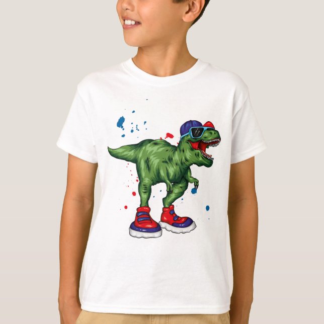 Paint Splatter Dinosaur T-Shirt (Front)