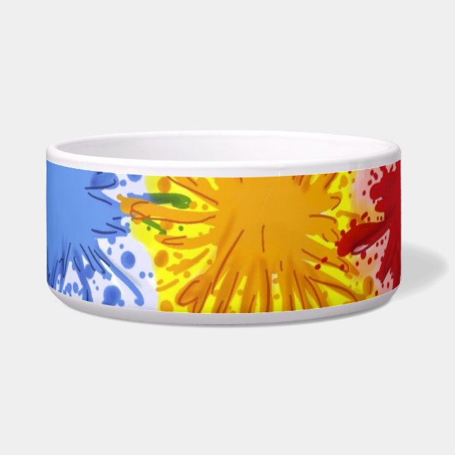Paint splatter dog bowl (Front)
