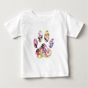 Paint Splatter Dog Paw Print Baby T-Shirt