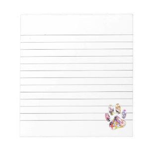 Paint Splatter Dog Paw Print Lined Notepad