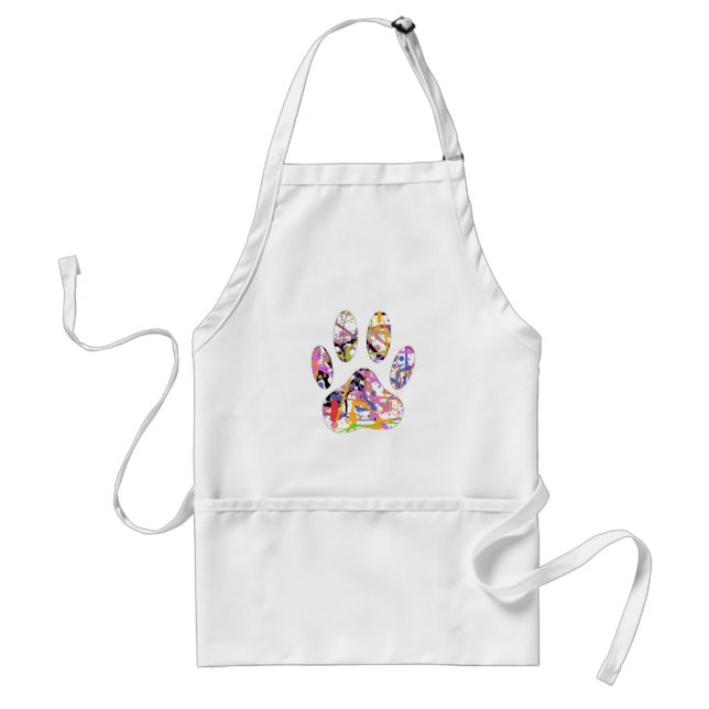 Paint Splatter Dog Paw Print Standard Apron (Front)