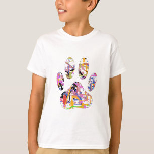 Paint Splatter Dog Paw Print T-Shirt