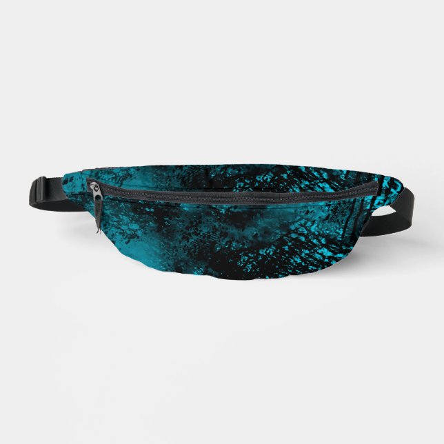Paint Splatter Effect Blue & Black  Bum Bags (Front)