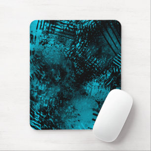 Paint Splatter effect Blue & Black Mouse Mat