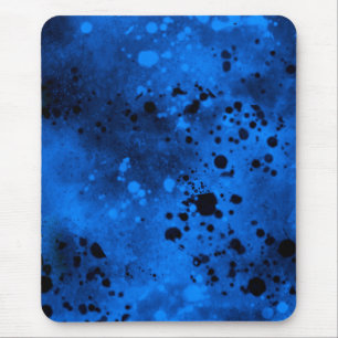 Paint Splatter effect Blue & Black Mouse Mat