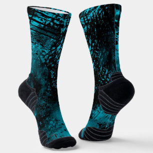 Paint Splatter Effect blue & Black  Socks
