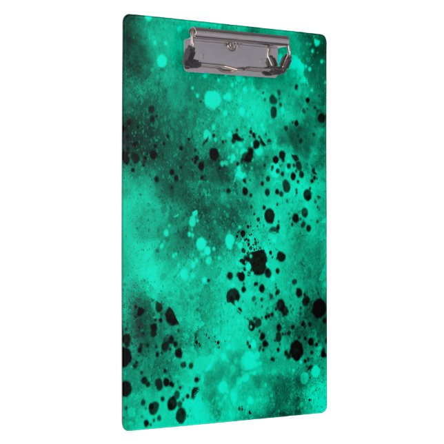 Paint Splatter Effect Green & Black Clipboard (Right)