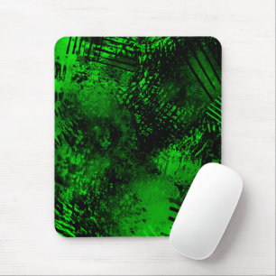Paint Splatter effect Green & Black Mouse Mat