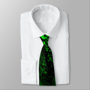 Paint Splatter Effect Green & Black Tie