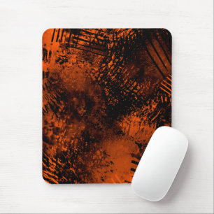 Paint Splatter effect Orange & Black Mouse Mat