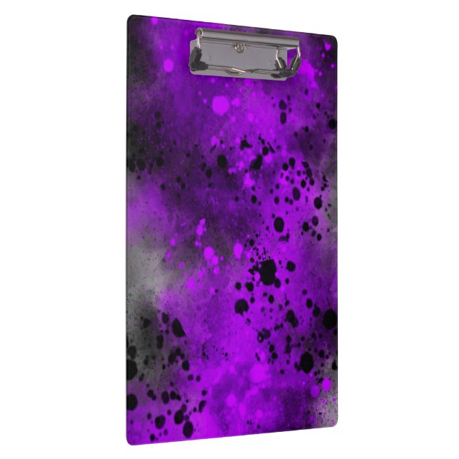 Paint Splatter Effect Purple & Black Clipboard (Right)