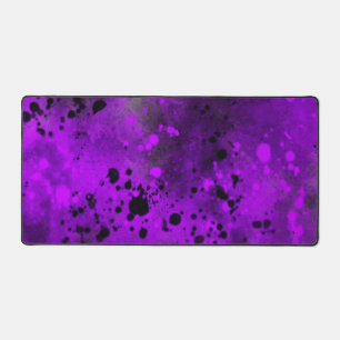 Paint Splatter effect Purple & Black   Desk Mat