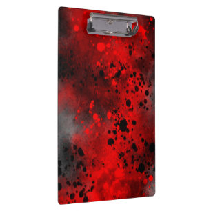 Paint Splatter Effect Red & Black Clipboard