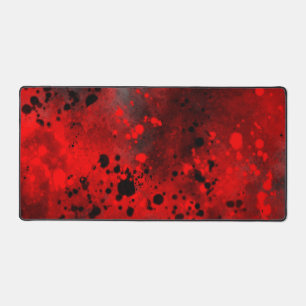 Paint Splatter effect Red & Black Desk Mat