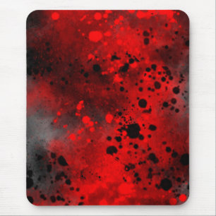 Paint Splatter effect Red & Black Mouse Mat