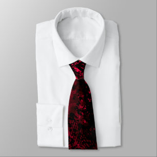 Paint Splatter Effect Red & Black Tie
