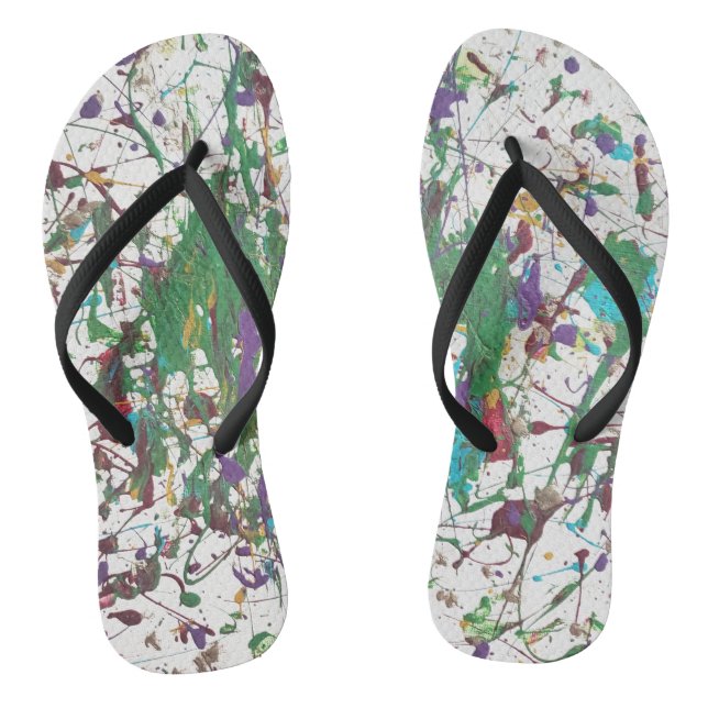 Paint Splatter Fun in the Sun Flip Flops (Footbed)