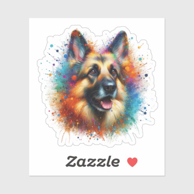 Paint Splatter German Shepherd (Sheet)