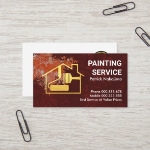 Paint Splatter Gold Home Brush Painter Business Card