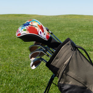 Paint Splatter Golf Head Cover: Bright Golf Head Cover