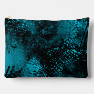 Paint Splatter Hatching Effect Blue & Black Accessory Pouch