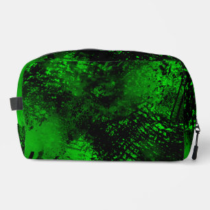 Paint Splatter Hatching Effect Green & Black Dopp Kit