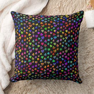 Paint Splatter Hearts Cushion