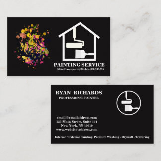 Paint Splatter Home Brush House Painting Business Card
