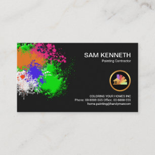 Paint Splatter Home Painting Contractor Business Card