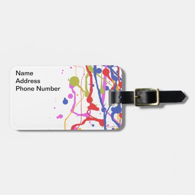 Paint Splatter Luggage Tag (Front Horizontal)