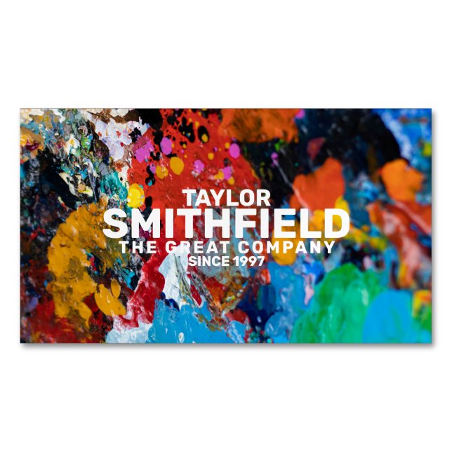 Paint Splatter Magnetic Business Card (Front)