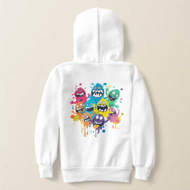 Paint Splatter Monsters Hoodie (Laydown Back)
