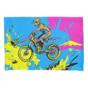 Paint Splatter - Motocross Rider Pillowcase