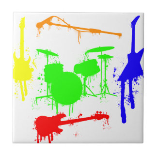 Paint Splatter Musical instruments Band Graffiti Tile