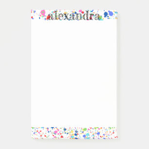Paint Splatter Name Notes - Multi Rainbow