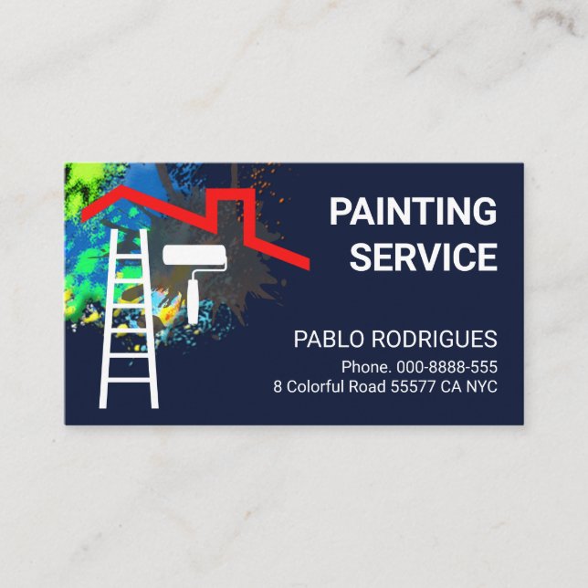 Paint Splatter On Building Frame Business Card (Front)