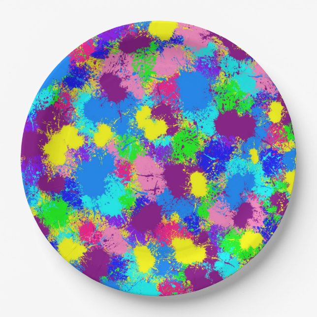Paint Splatter Paper Plate (Front)