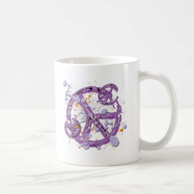 Paint Splatter Peace Signs Coffee Mug (Right)