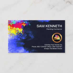Paint Splatter Peeling Wall Paint Business Card