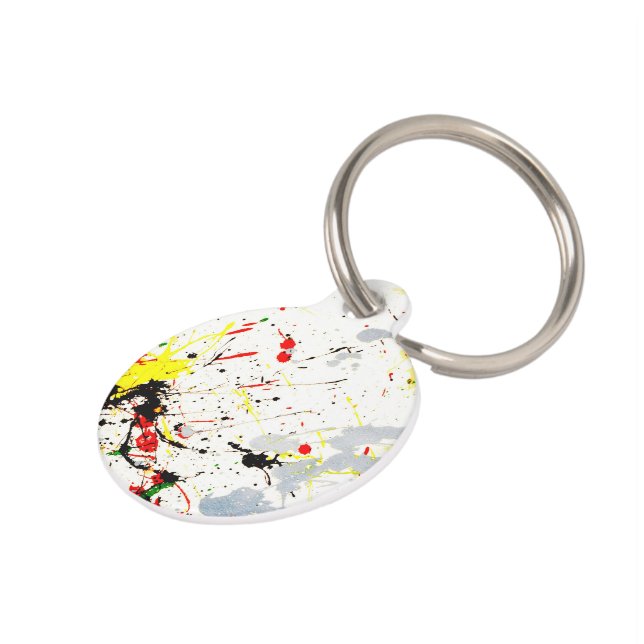 Paint Splatter Pet Tag (Side)