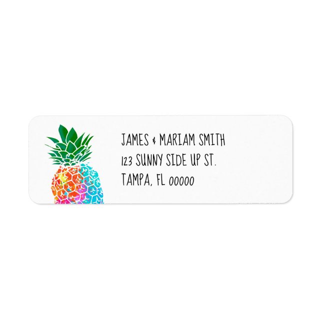 Paint Splatter Pineapple Return Address Label (Front)