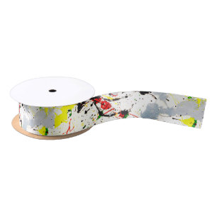 Paint Splatter Satin Ribbon