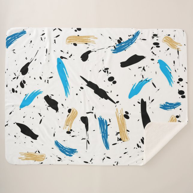 Paint Splatter Sherpa Blanket (Front (Horizontal))