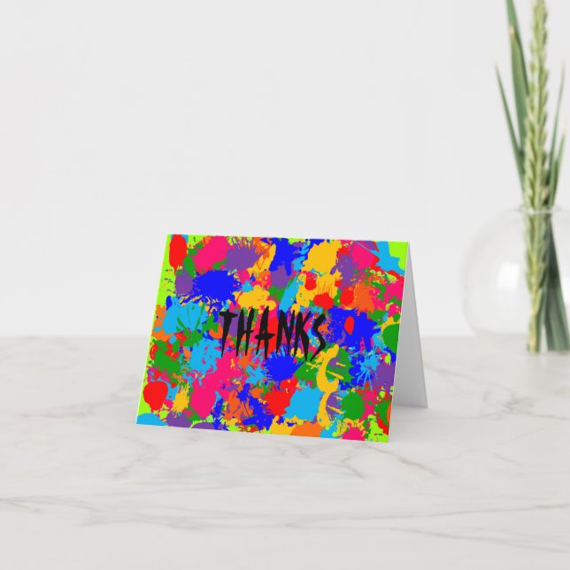 Paint Splatter Thank You Card (Front)
