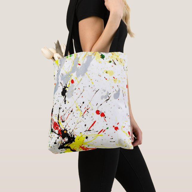 Paint Splatter Tote Bag (Close Up)