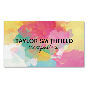 Paint Splatter Watercolor Magnetic Business Card